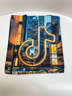 Cityscape Blue and Gold Cityscape Tote with Notebook Bag 14X13